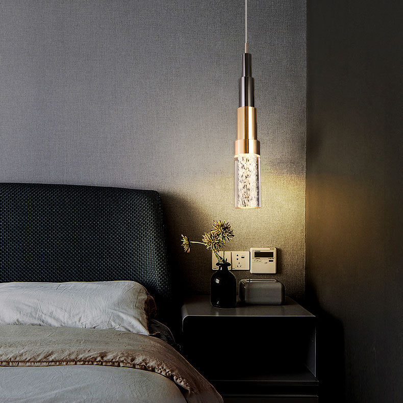Modern Luxury Water Drop Shape Round Crystal Aluminum LED Pendant Light for Bedroom BulbSquare