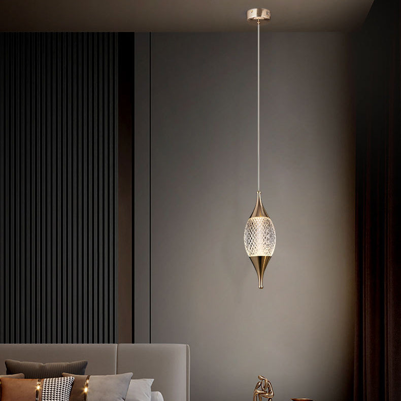 Modern Luxury Water Drop Shape Round Crystal Aluminum LED Pendant Light for Bedroom BulbSquare