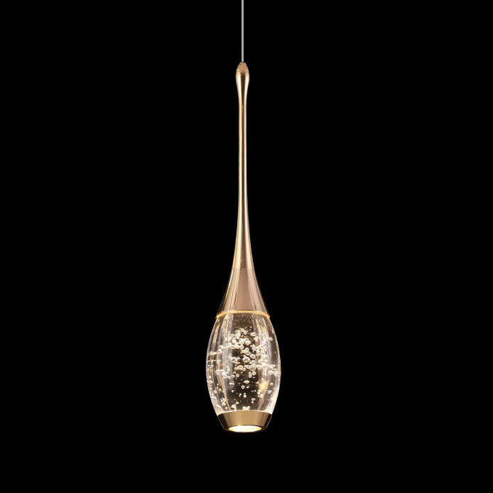 Modern Luxury Water Drop Shape Round Crystal Aluminum LED Pendant Light for Bedroom BulbSquare