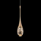 Modern Luxury Water Drop Shape Round Crystal Aluminum LED Pendant Light for Bedroom BulbSquare