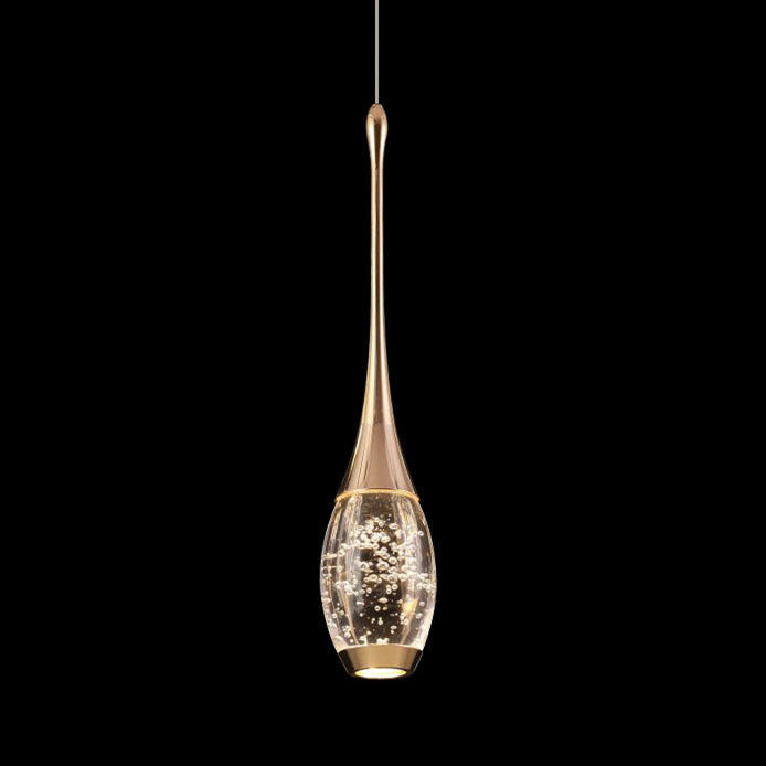 Modern Luxury Water Drop Shape Round Crystal Aluminum LED Pendant Light for Bedroom BulbSquare