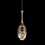 Modern Luxury Water Drop Shape Round Crystal Aluminum LED Pendant Light for Bedroom BulbSquare
