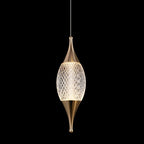 Modern Luxury Water Drop Shape Round Crystal Aluminum LED Pendant Light for Bedroom BulbSquare