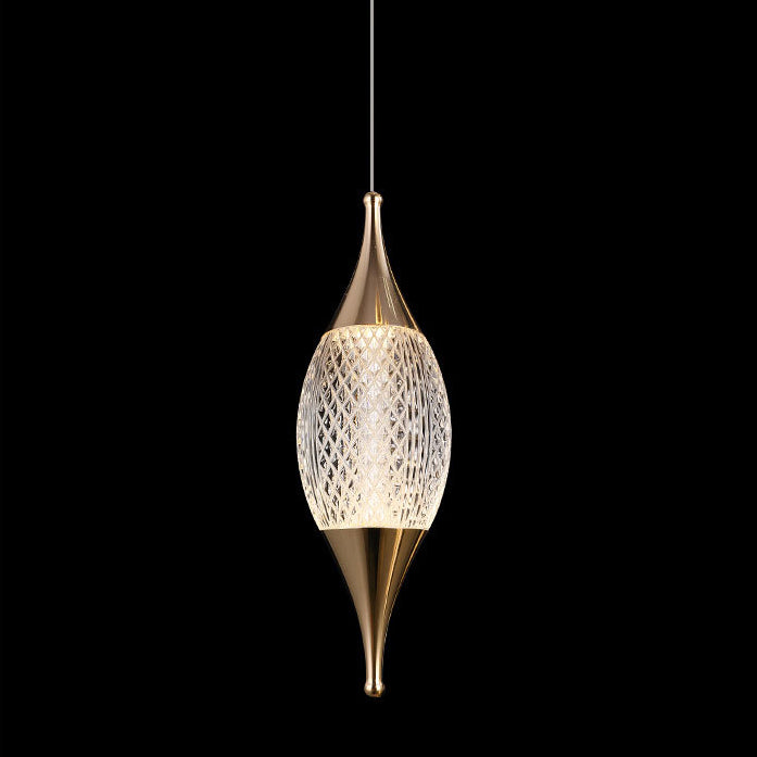 Modern Luxury Water Drop Shape Round Crystal Aluminum LED Pendant Light for Bedroom BulbSquare