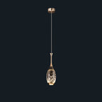 Modern Luxury Water Drop Shape Round Crystal Aluminum LED Pendant Light for Bedroom BulbSquare