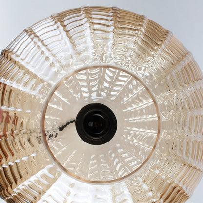 Contemporary Scandinavian Oval Round Column Glass Iron 1-Light Pendant Light For Living Room