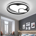 Modern Minimalist Round Heart Circle Acrylic Iron LED Flush Mount Ceiling Light For Bedroom