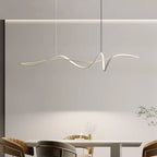 Contemporary Scandinavian Long Curve Acrylic Aluminum Iron LED Island Light Chandelier for Living Room modern luxury lighting