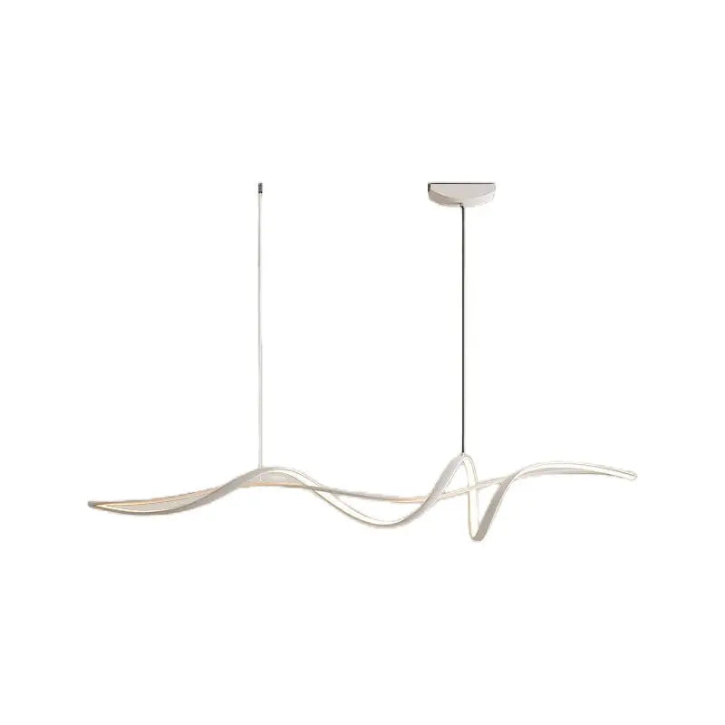 Contemporary Scandinavian Long Curve Acrylic Aluminum Iron LED Island Light Chandelier for Living Room Lumendat