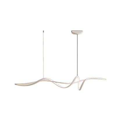 Contemporary Scandinavian Long Curve Acrylic Aluminum Iron LED Island Light Chandelier for Living Room