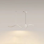 Contemporary Scandinavian Long Curve Acrylic Aluminum Iron LED Island Light Chandelier for Living Room Lumendat