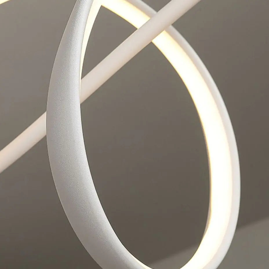 Contemporary Scandinavian Long Curve Acrylic Aluminum Iron LED Island Light Chandelier for Living Room Lumendat