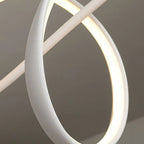 Contemporary Scandinavian Long Curve Acrylic Aluminum Iron LED Island Light Chandelier for Living Room Lumendat