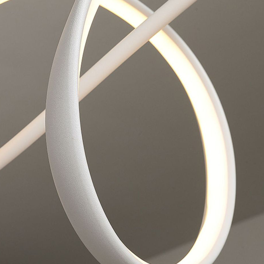 Contemporary Scandinavian Long Curve Acrylic Aluminum Iron LED Island Light Chandelier for Living Room