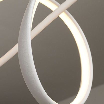 Contemporary Scandinavian Long Curve Acrylic Aluminum Iron LED Island Light Chandelier for Living Room