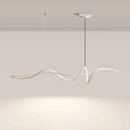 Contemporary Scandinavian Long Curve Acrylic Aluminum Iron LED Island Light Chandelier for Living Room Lumendat