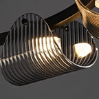 Contemporary Scandinavian Curved Arch Glass Hardware LED Pendant Light For Bedroom