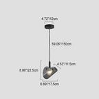 Contemporary Scandinavian Curved Arch Glass Hardware LED Pendant Light For Bedroom