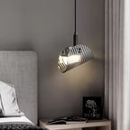 Contemporary Scandinavian Curved Arch Glass Hardware LED Pendant Light For Bedroom