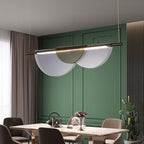 Contemporary Scandinavian Half Round Long Pvc Iron LED Chandelier for Living Room BulbSquare