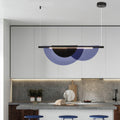 Contemporary Scandinavian Half Round Long Pvc Iron LED Chandelier for Living Room BulbSquare