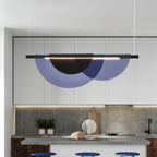 Contemporary Scandinavian Half Round Long Pvc Iron LED Chandelier for Living Room BulbSquare