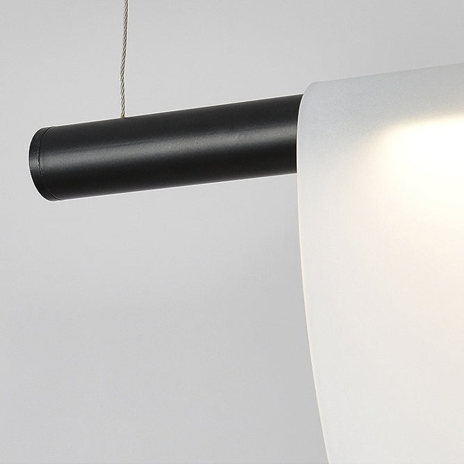 Contemporary Scandinavian Half Round Long Pvc Iron LED Chandelier for Living Room BulbSquare