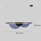 Contemporary Scandinavian Half Round Long Pvc Iron LED Chandelier for Living Room BulbSquare