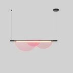 Contemporary Scandinavian Half Round Long Pvc Iron LED Chandelier for Living Room BulbSquare
