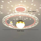 Modern Minimalist Kids Astronaut Stars Round Orb Pc Wood LED Chandelier for Living Room BulbSquare