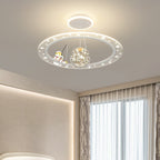 Lumendat Modern Art Deco Kids Astronaut Planet Round Acrylic Iron LED Chandelier For Living Room Lumendat