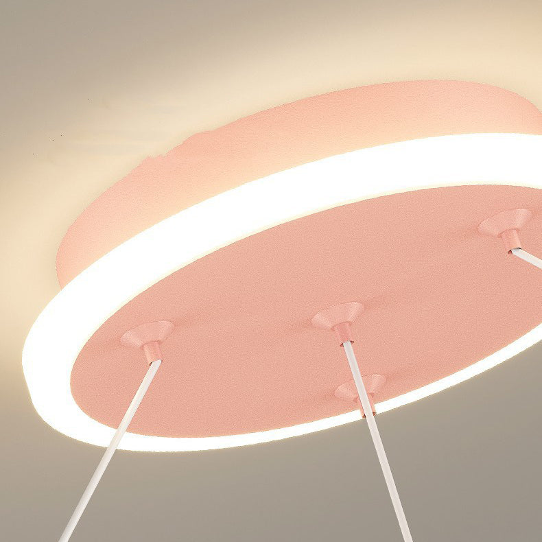 Lumendat Modern Art Deco Kids Astronaut Planet Round Acrylic Iron LED Chandelier For Living Room Lumendat