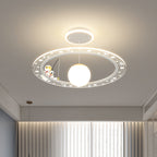 Lumendat Modern Art Deco Kids Astronaut Planet Round Acrylic Iron LED Chandelier For Living Room Lumendat