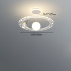 Lumendat Modern Art Deco Kids Astronaut Planet Round Acrylic Iron LED Chandelier For Living Room Lumendat