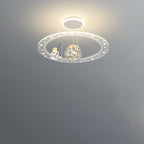 Lumendat Modern Art Deco Kids Astronaut Planet Round Acrylic Iron LED Chandelier For Living Room Lumendat