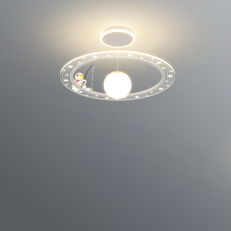 Lumendat Modern Art Deco Kids Astronaut Planet Round Acrylic Iron LED Chandelier For Living Room Lumendat