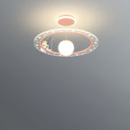 Lumendat Modern Art Deco Kids Astronaut Planet Round Acrylic Iron LED Chandelier For Living Room Lumendat
