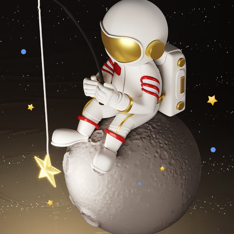 Lumendat Modern Art Deco Kids Astronaut Planet Round Acrylic Iron LED Chandelier For Living Room Lumendat