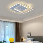 Modern Minimalist Round Square Acrylic Hardware LED Flush Mount Ceiling Light For Bedroom