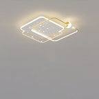 Modern Minimalist Round Square Acrylic Hardware LED Flush Mount Ceiling Light For Bedroom