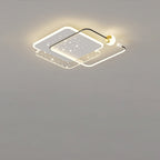 Modern Minimalist Round Square Acrylic Hardware LED Flush Mount Ceiling Light For Bedroom