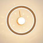 Contemporary Scandinavian Orb Round PE Iron LED Semi-Flush Mount Ceiling Light For Bedroom