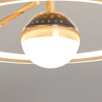 Contemporary Scandinavian Orb Round PE Iron LED Semi-Flush Mount Ceiling Light For Bedroom