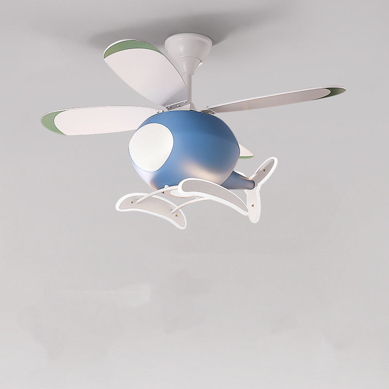 Lumendat Contemporary Scandinavian Kids Peter Pan Acrylic ABS Iron Fan LED Downrods Ceiling Fan Light For Bedroom Lumendat
