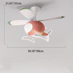 Lumendat Contemporary Scandinavian Kids Peter Pan Acrylic ABS Iron Fan LED Downrods Ceiling Fan Light For Bedroom Lumendat