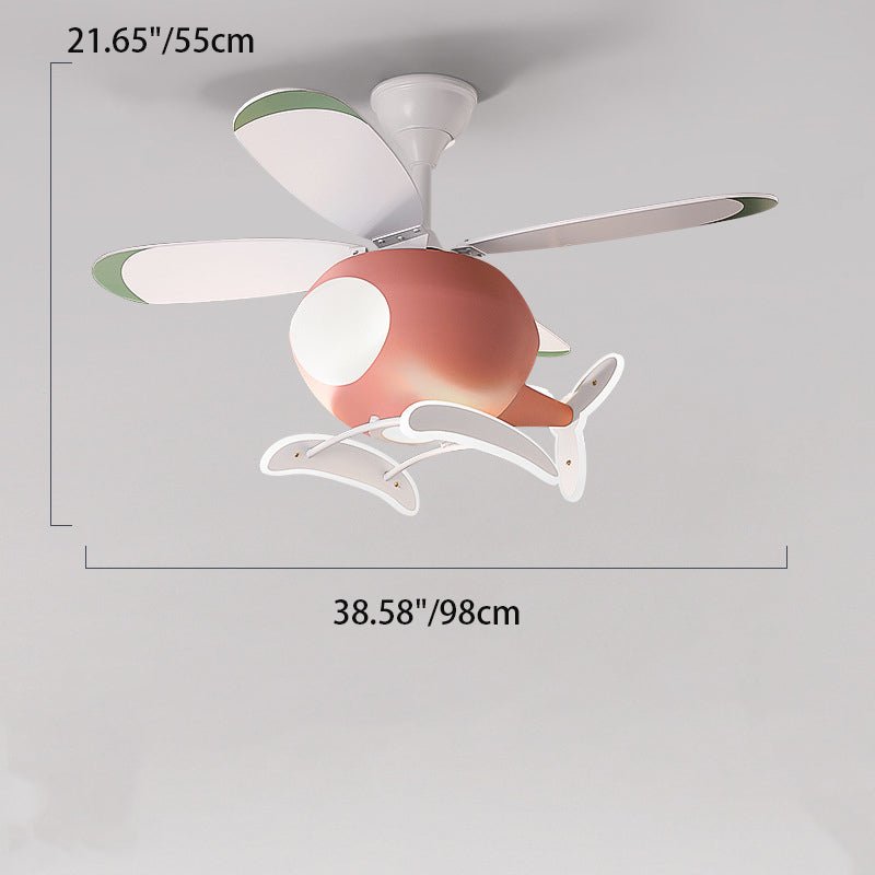 Lumendat Contemporary Scandinavian Kids Peter Pan Acrylic ABS Iron Fan LED Downrods Ceiling Fan Light For Bedroom Lumendat