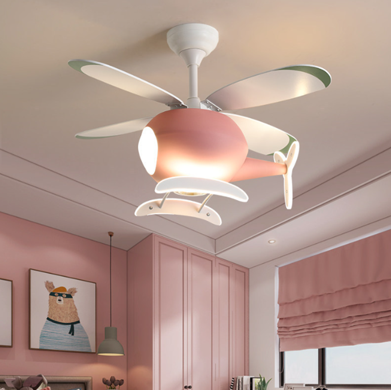 Lumendat Contemporary Scandinavian Kids Peter Pan Acrylic ABS Iron Fan LED Downrods Ceiling Fan Light For Bedroom Lumendat