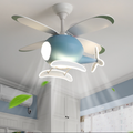 Lumendat Contemporary Scandinavian Kids Peter Pan Acrylic ABS Iron Fan LED Downrods Ceiling Fan Light For Bedroom Lumendat