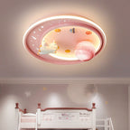Lumendat Modern Art Deco Kids Unicorn Planet Round Acrylic Iron LED Flush Mount Ceiling Light For Bedroom Lumendat