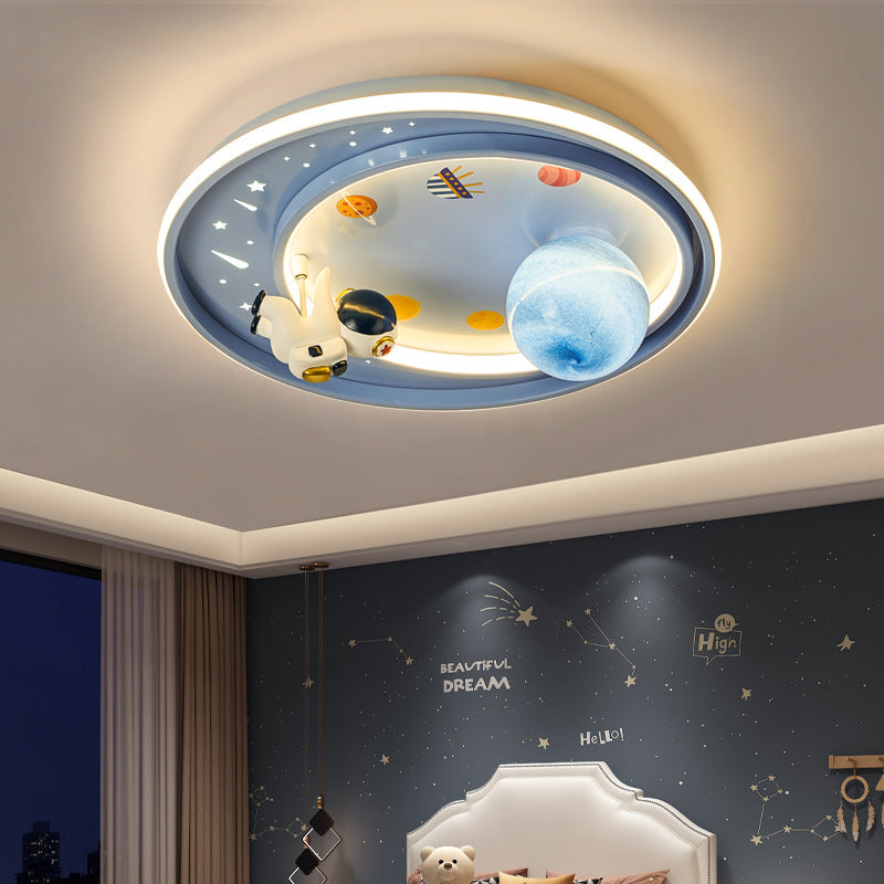 Lumendat Modern Art Deco Kids Unicorn Planet Round Acrylic Iron LED Flush Mount Ceiling Light For Bedroom Lumendat